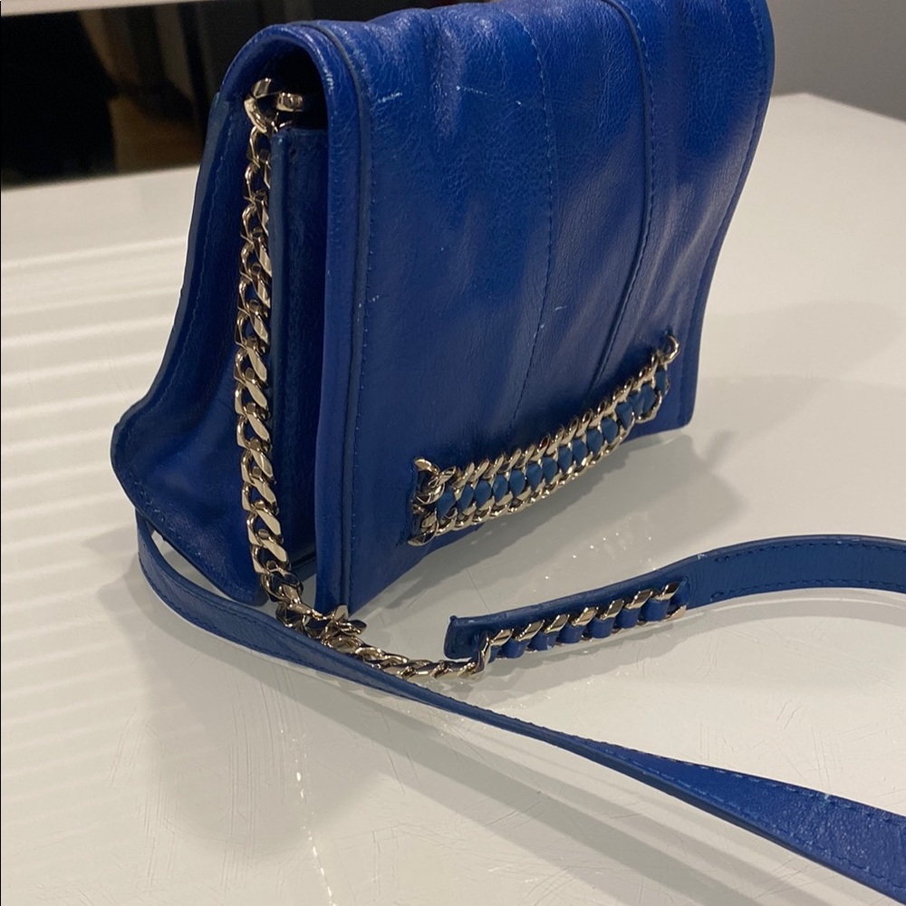 Ramy Brook Blue Leather Chain Shoulder Bag